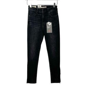 NEW Levi’s Premium 721 High Rise Black Fringe Western Women’s Skinny Jeans Sz 26